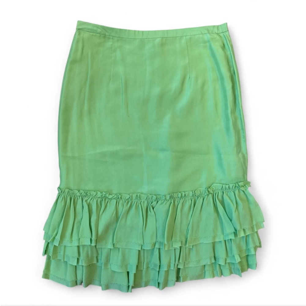 Banana Republic Vibrant Green Vtg Silk Skirt